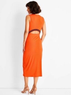 Future Collective Kahlana Brown Sleeveless Orange Dress